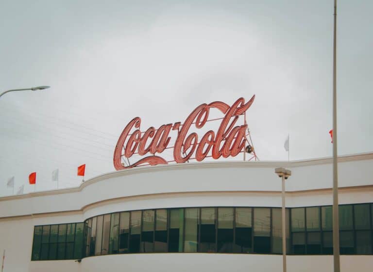 Coca Cola sign on company building