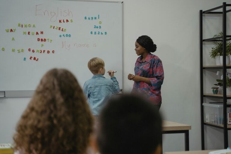 Woman teaching English