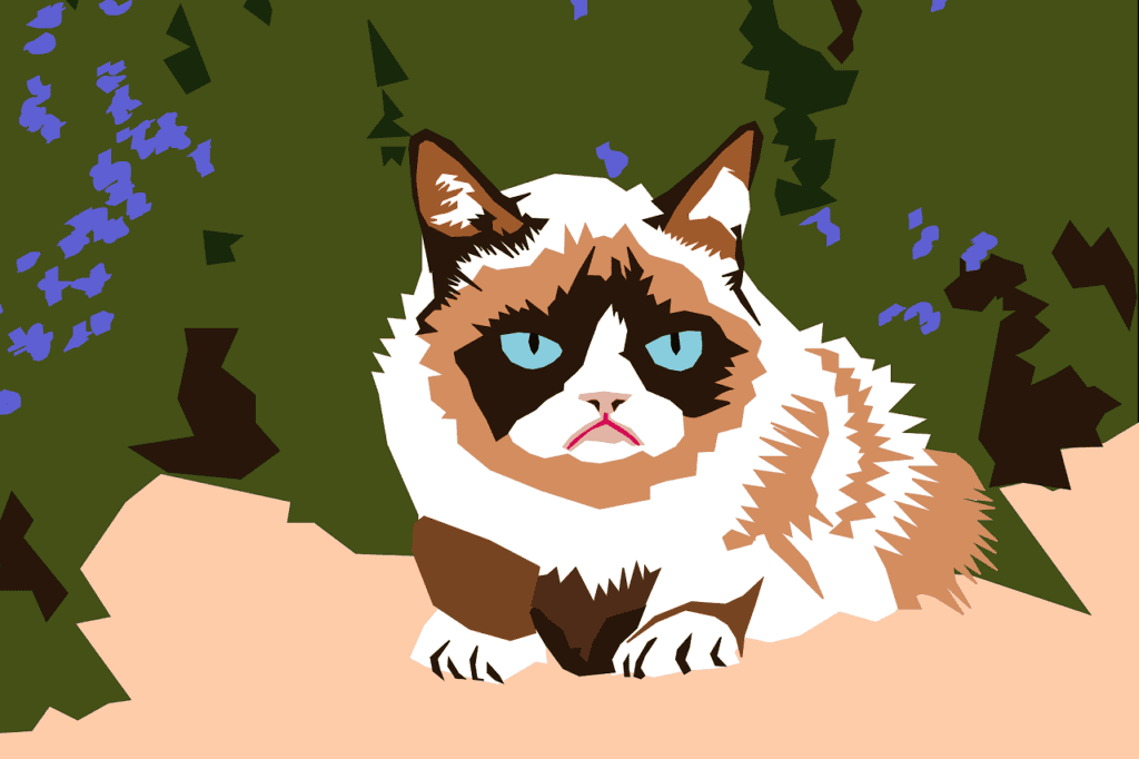 Grumpy cat meme illustration