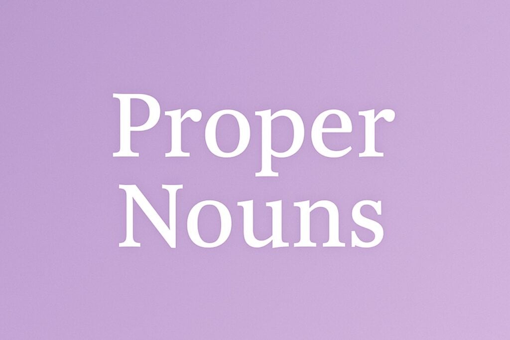 Proper nouns